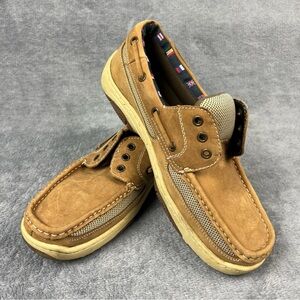 Reel Legends Men's Size 11M Catamaran Tan Boat Deck Water Shoes Leather No Laces